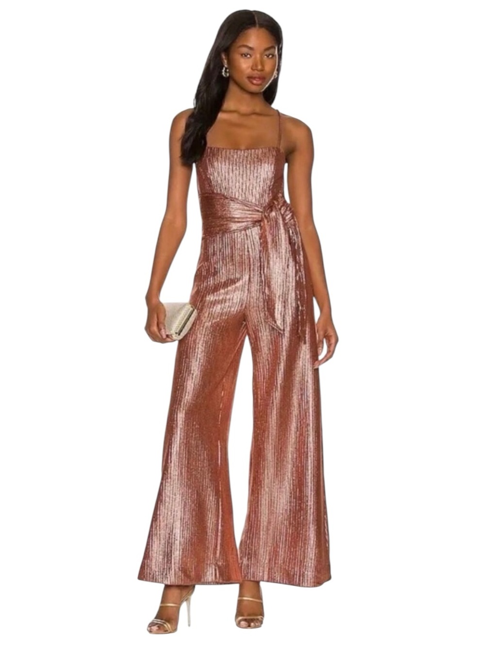 FREE PEOPLE Free People Shimmer and Shine Wide Leg Jumpsuit Small